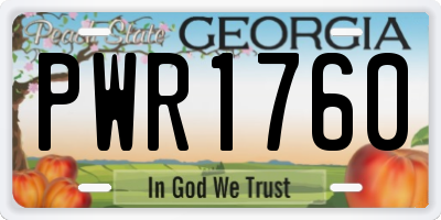 GA license plate PWR1760