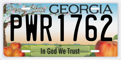GA license plate PWR1762