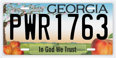 GA license plate PWR1763