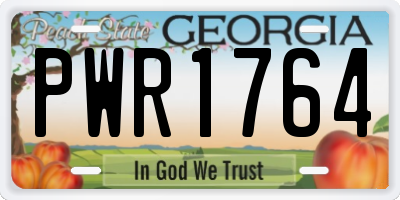 GA license plate PWR1764