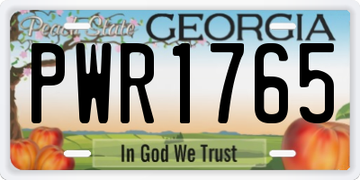 GA license plate PWR1765