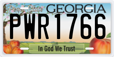 GA license plate PWR1766