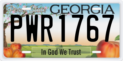 GA license plate PWR1767