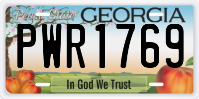 GA license plate PWR1769