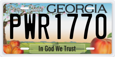 GA license plate PWR1770
