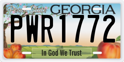 GA license plate PWR1772