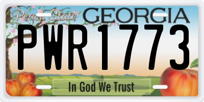 GA license plate PWR1773