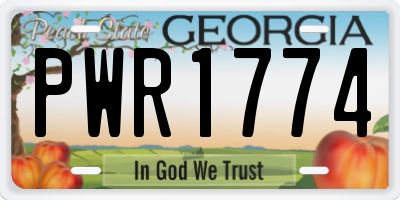 GA license plate PWR1774