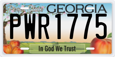 GA license plate PWR1775