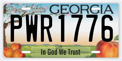 GA license plate PWR1776