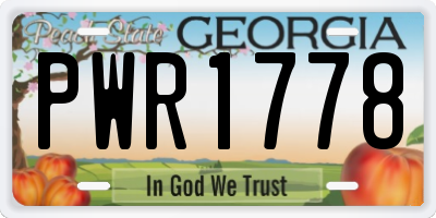 GA license plate PWR1778