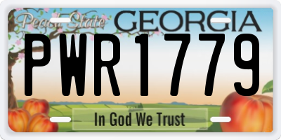 GA license plate PWR1779