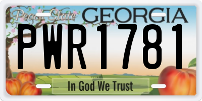 GA license plate PWR1781