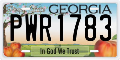 GA license plate PWR1783