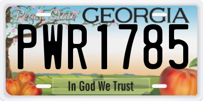 GA license plate PWR1785