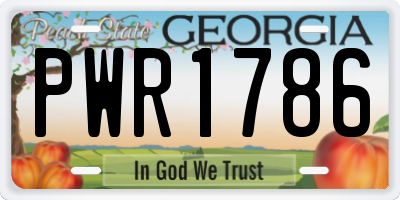 GA license plate PWR1786