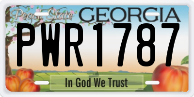 GA license plate PWR1787