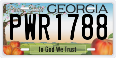 GA license plate PWR1788