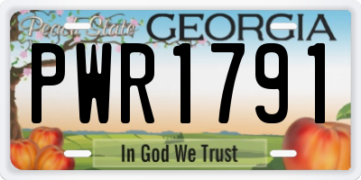 GA license plate PWR1791