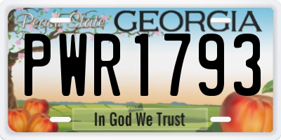 GA license plate PWR1793