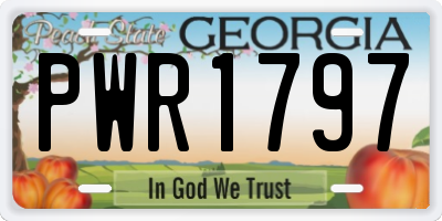 GA license plate PWR1797