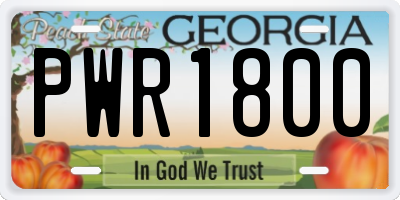 GA license plate PWR1800
