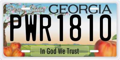 GA license plate PWR1810