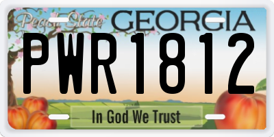 GA license plate PWR1812