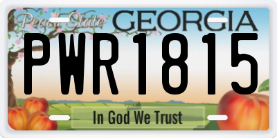 GA license plate PWR1815