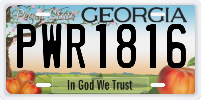 GA license plate PWR1816