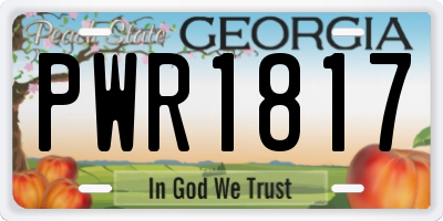 GA license plate PWR1817