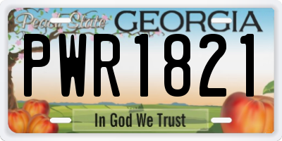 GA license plate PWR1821