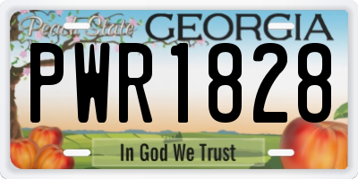 GA license plate PWR1828
