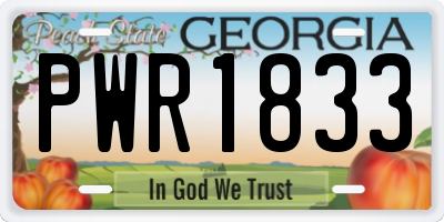 GA license plate PWR1833
