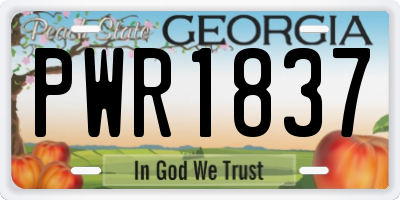 GA license plate PWR1837