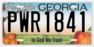 GA license plate PWR1841