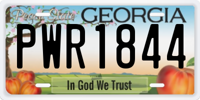GA license plate PWR1844