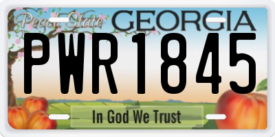 GA license plate PWR1845