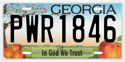 GA license plate PWR1846