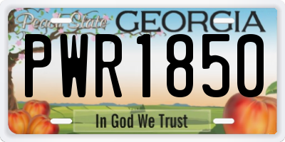 GA license plate PWR1850