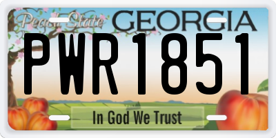 GA license plate PWR1851