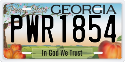 GA license plate PWR1854