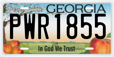 GA license plate PWR1855