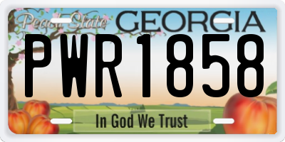 GA license plate PWR1858