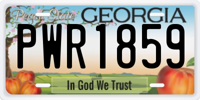 GA license plate PWR1859