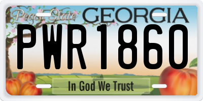 GA license plate PWR1860