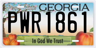 GA license plate PWR1861