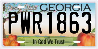 GA license plate PWR1863