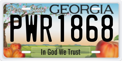 GA license plate PWR1868