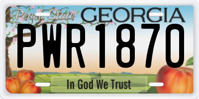 GA license plate PWR1870